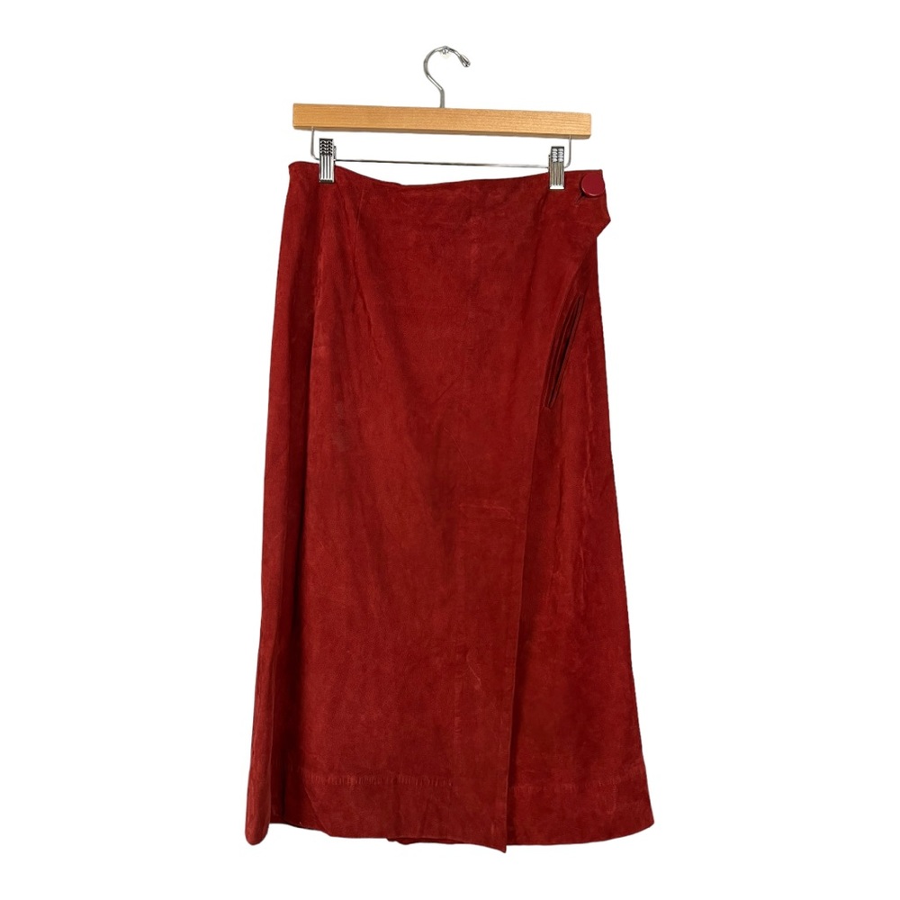 FINAL SALE Adam Lippes 100% Nubuck Leather Wrap Skirt | Size 4